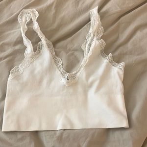 Size Large, Urban Outfitters Out from Under, White lace crop tank top